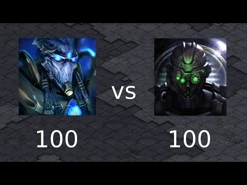 ✌️100 Zealots vs 100 Ghosts Starcraft Brood War