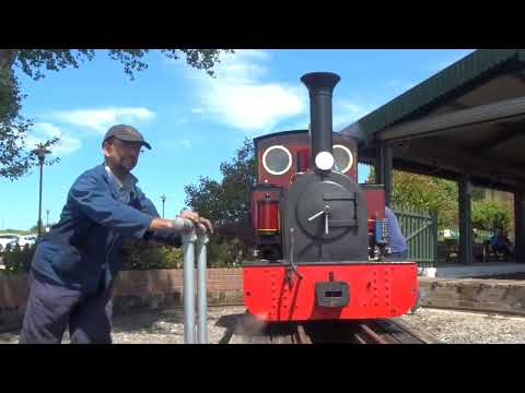 MONTY 0-4-2 EXMOOR STEAM RAILWAY BUILT  TANK LOCO ON TURNTABLE @ EVESHAM VALE LIGHT RAILWAY 10.07.22