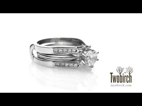 0.5 CT. Princess Cut Channel Cathedral Ring Guard - TwoBirch  TB-GUARD-0044-WG-H