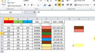 Excel background cell color