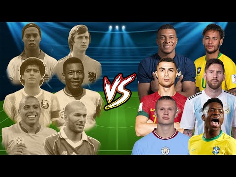 Ronaldinho Cruyff Maradona Pele r9 Zidane VS Neymar Mbappe Ronaldo Messi Haaland Vinicius