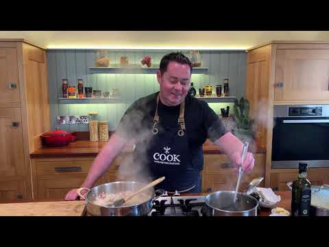 Bacon and pea risotto