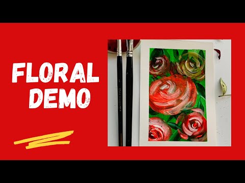 Floral Painting Demo | YouTube #shorts | Acrylic Rose Painting | Jasvir Kambo