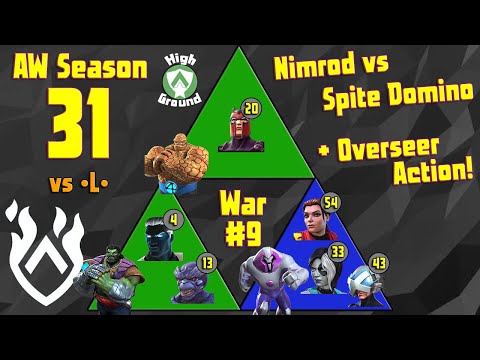 Alliance War Season 31 War #9 vs •L• 6 Fights feat Nimrod vs Spite Domino + Aspect of Evo Kitty