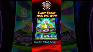 Super Bonus BIG WIN in Invaders Attack Again from the Planet Moolah!#shinobislots #shortfeed #shorts