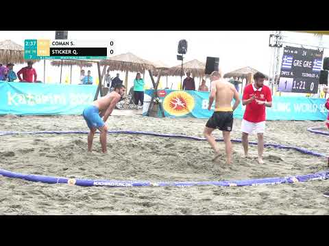 Round 1 Men's BW - 70 kg: S. COMAN (ROU) v. Q. STICKER (FRA)