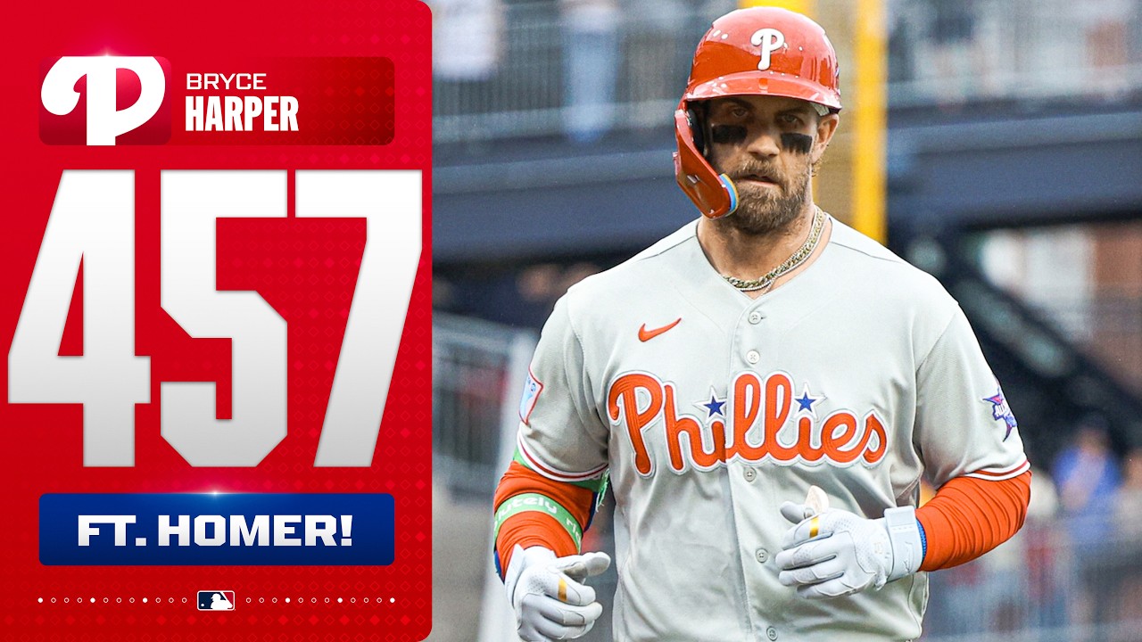 Bryce Harper OVER THE BATTER'S EYE! (457-ft. home run) 😳 | MLB Highlights