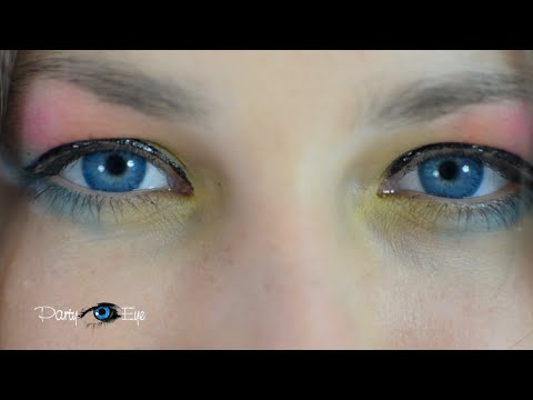 Niebieskie soczewki kolorowe PartyEye D AQUA / Aqua Blue Color Contact Lenses