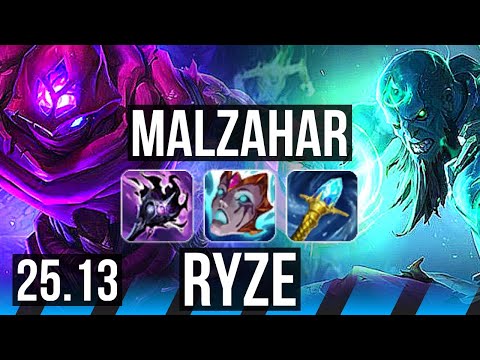 MALZAHAR vs RYZE (MID) | Legendary | KR Diamond | 25.13