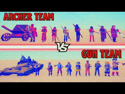 ARCHER TEAM vs GUN TEAM  |  Totally Accurate Battle Simulator
