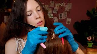 ASMR Itchy Scalp Check & Hair Parting (Dandruff & Eczema Treatment)