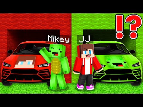 JJ Car vs Mikey Car Survival Battle in Minecraft Challenge - Maizen Mizen JJ and Mikey