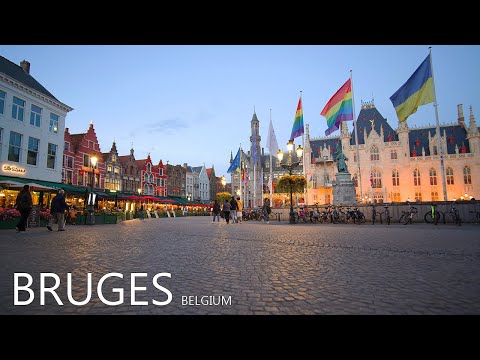 BRUGES BELGIUM 🇧🇪 - The Most Beautiful Romantic Fairytale Evening Walk in Belgium in 8K