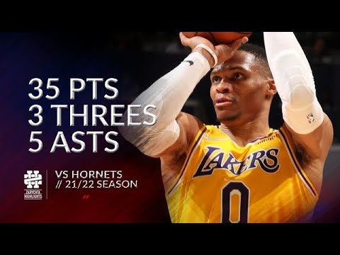 Russell Westbrook 35 pts 3 threes 5 asts vs Hornets 21/22 season