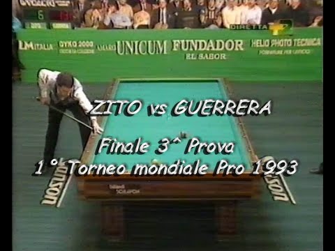 Biliardo - Zito vs Guerrera "Finale/3^ Prova, 1° Mondiale PRO Biliardo 1993 - Udine"