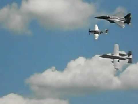 P-51, A-10, F-15 Close Formation Pass