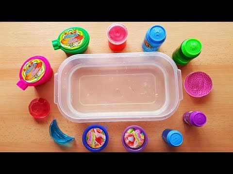 Mixing Store Bought Slime into Clear Slime - Oddly Satisfying Slime ASMR Video
