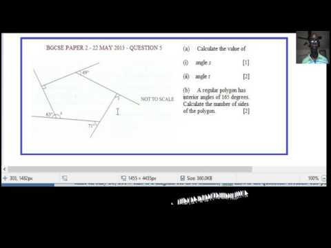 BGCSE Past Examination Questions: Angle Properties of Polygons