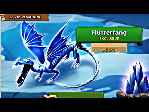 FLUTTERFANG MAX LEVEL 150 TITAN MODE - New Exclusive Shivertooth - Dragons: Rise of Berk