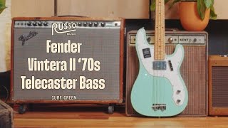 Video thumbnail for Surf Green Fender Vintera II ‘70s Telecaster Bass Demo | Russo Music by Russo Music