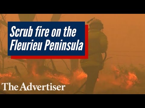 Firefighters battle scrub fire at Parawa on the Fleurieu Peninsula