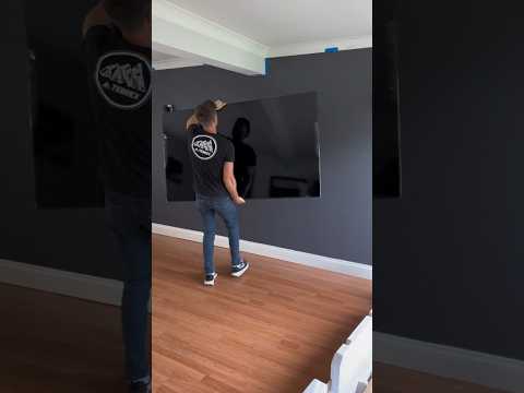 How to wall hang a 75” on your own #samsungtv #qledtv #crystalhd #hdtv #75inch #samsunguk #tvunbox