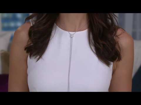 Diamond Heart 36" Sterling Lariat Necklace 1/5 cttw, by Affinity on QVC