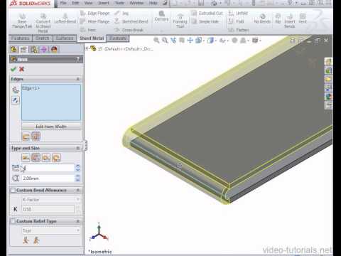 SolidWorks 2013 Tutorials - sheet metal - How to use the Hem Tool