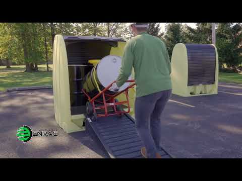 ENPAC 4 Drum Roll Top Hardcover Spill Pallet - Outdoor Chemical Storage & Containment ENPAC 4 Drum R...