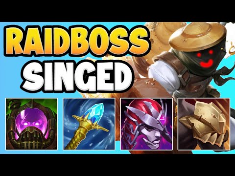THIS RAIDBOSS SINGED BUILD IS 100% TOO STRONG RIGHT NOW! SEASON 12 SINGED TOP! - League of Legends