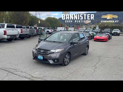 2016 Honda Fit EX-L CVT with Navigation in Gray for sale at Bannister Chevrolet Penticton in Penticton, BC