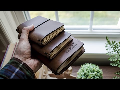 DIY - Make 3 Midori Style Leather Notebook Covers (FREE PDF PATTERN)