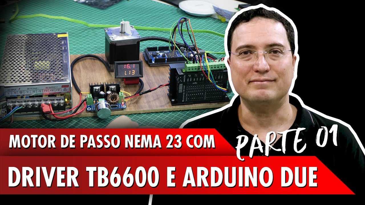 Watch Now Motor de Passo Nema 23 com Driver TB6600 e Arduino Due - Pt1 Motor de Passo Nema 23 com Driver TB6600 e Arduino Due - Pt1
