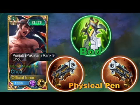 Chou Best Build One Hit Damage |Chou King Of Muay Thai Full Gameplay #mlbb #topchou #chouplayer