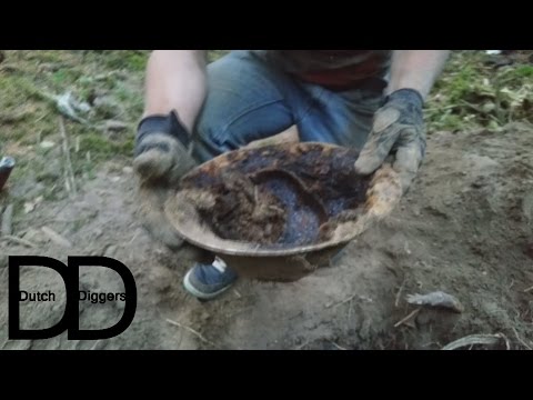 Metal Detecting - Western Front 1945, Canadian Helmet Dug Up - Dutch Diggers