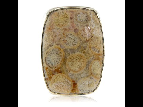 Inel Argint 925 Coral Fossil Natural - Poveste Unica
