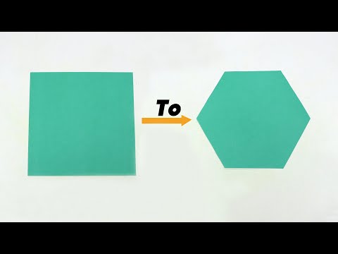 How to Make Hexagon from a Square Paper - Hexagon Paper Cutting