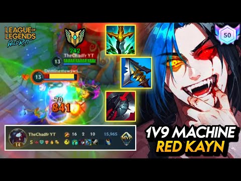 Wild Rift: RED KAYN CAN COMPLETE 1V9 EVERY GAME WITH THIS BUILD!! 🗿 (TOP 0.01% KAYN GUIDE)