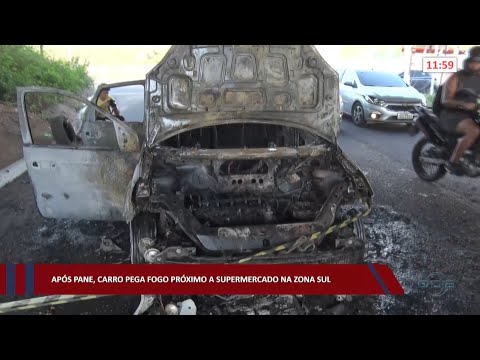 Após pane, carro pega fogo próximo a supermercado na zona sul 01 11 2022