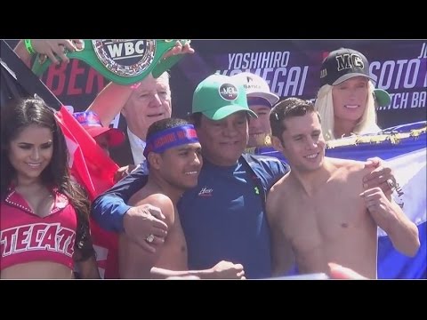 Roman Gonzalez vs Carlos Cuadras WEIGH IN FOOTAGE ! WBC World Super Flyweight Championship Fight