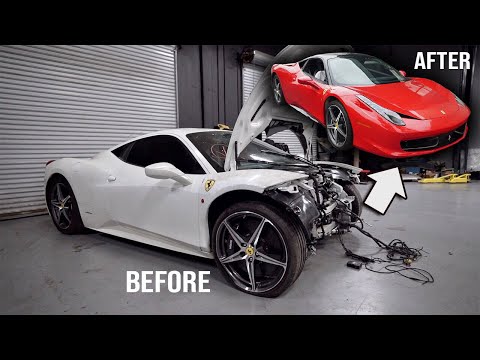 Thumbnail for Rebuilding a Wrecked Ferrari 458 in 10 Minutes! by Ferrari, Car, Ferrari 458