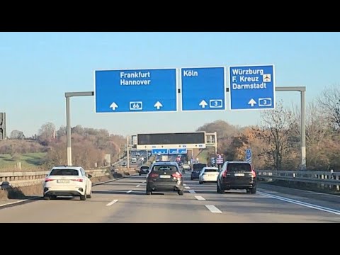 Part-1 A drive from Wiesbaden to Steinbach over Highway/Autobahn A66  PLEASE LIKE&SUBSCRIBE 