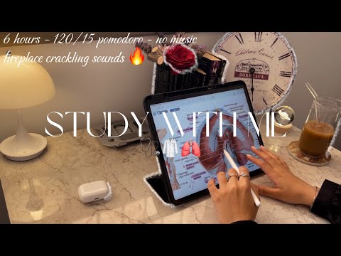 Study with me 6 hours 🩺 | 120/15 pomodoro - no music
