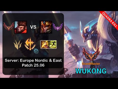 Wukong Jungle vs Jarvan IV - EUNE GrandMaster - Patch 25.06