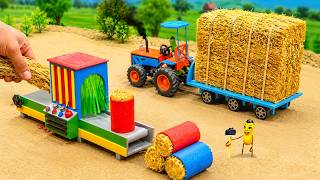 DIY Mini Tractor Straw Baler 🌾 Farm Cleanup & Carrot Planting | HP Mini