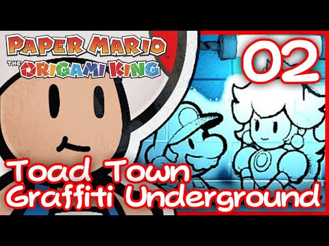 SO MANY TOADS! Paper Mario Origami King Toad Town and Graffiti Underground Walkthrough Part 2