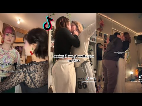 wlw trend (seeing if my gf melts into the kiss 👩‍❤️‍💋‍👩) tiktok compilation #1