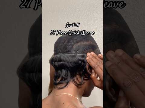 How to Install a 27 Piece Quick Weave ❤️ #shorts #hairstyle #weaves