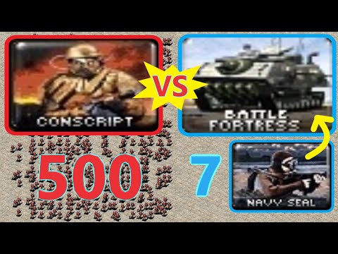 Conscripts vs Seal Battle Fortress - Same Cost - Red Alert 2