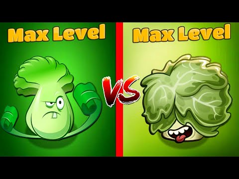 PVZ 2 - MAX LEVEL Bonk Choy vs Headbutter Lettuce Power-Up!